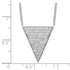 Sterling Silver Rhodium-plated CZ Triangle Dangle Necklace