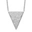 Sterling Silver Rhodium-plated CZ Triangle Dangle Necklace