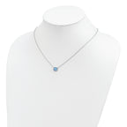 Sterling Silver Rhodium-plated Synthetic Blue Opal 18in Necklace