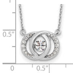 Sterling Silver Platinum-plate CZ With two 1in ext. Necklace