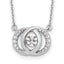 Sterling Silver Platinum-plate CZ With two 1in ext. Necklace