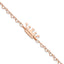 Sterling Silver Rose-tone Princess Crown Heart Link Children's Bracelet