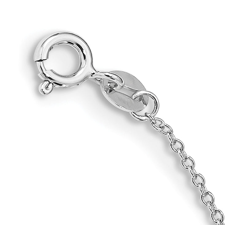 Sterling Silver Rhodium-plated 5-5.5mm White Semi-Round Freshwater Cultured Pearl 5-Station Children's 12 inch Necklace Secondary image