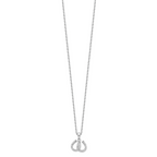 Sterling Silver Rhodium-plated CZ Double Horseshoe Necklace