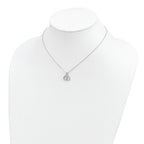 Sterling Silver Rhodium-plated CZ Double Horseshoe Necklace