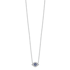 Sterling Silver Rhodium-plated Polished CZ Eye 17 inch Necklace