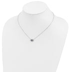 Sterling Silver Rhodium-plated Polished CZ Eye 17 inch Necklace