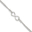 Sterling Silver 2-Strand Infinity 9 inch Plus 1 inch Extender - Total 10 inch Anklet