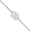 Sterling Silver Lotus with Blue Fabric Tassel 9 inch Plus 1 inch Extender - Total 10 inch Anklet