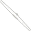Sterling Silver 2-Strand Beaded CZ 9 inch Plus 1 inch Extender - Total 10 inch Anklet