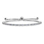 Sterling Silver Rhod-plated June Lavender CZ Adjustable Bracelet