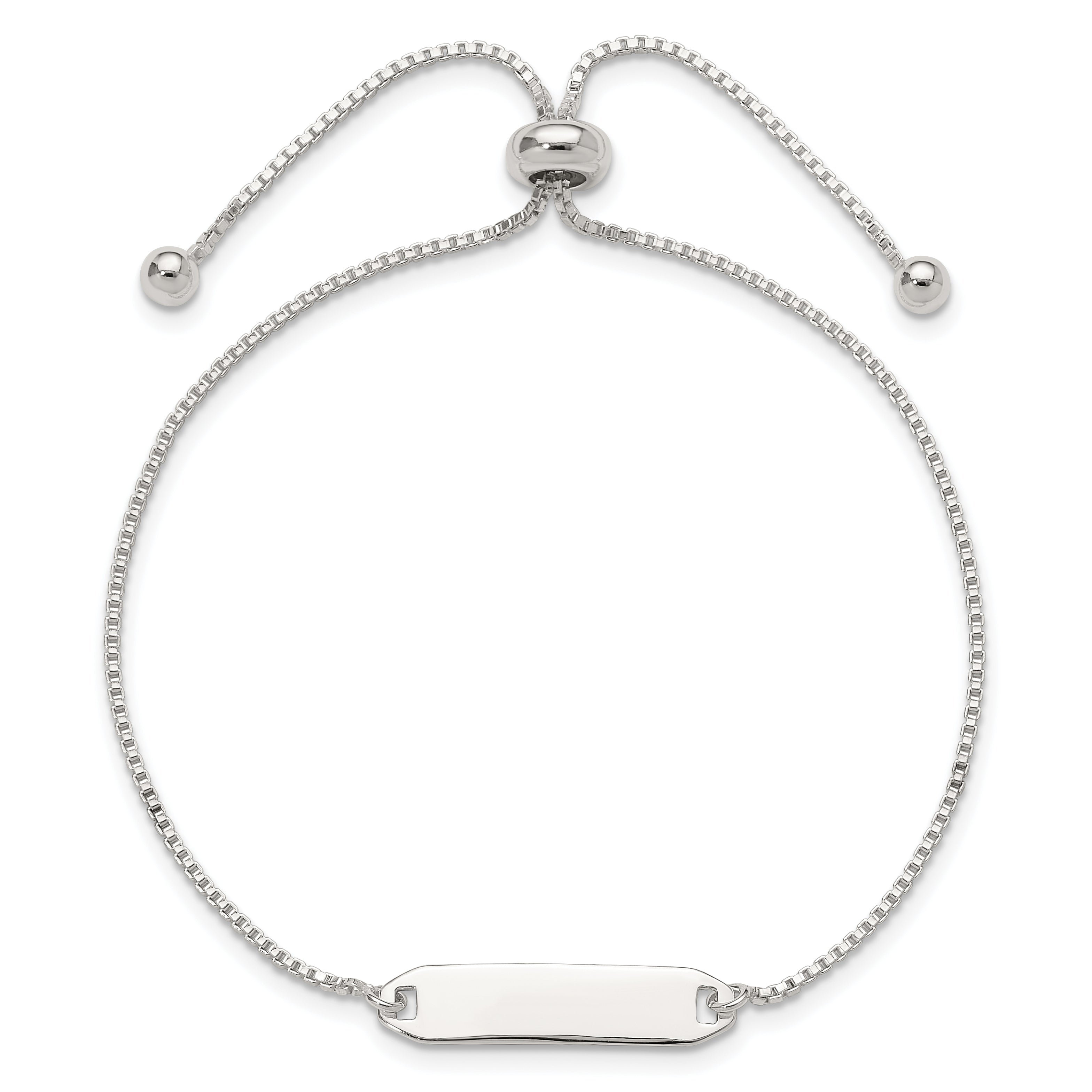 Sterling Silver Polished Bar Adjustable Bracelet Secondary image