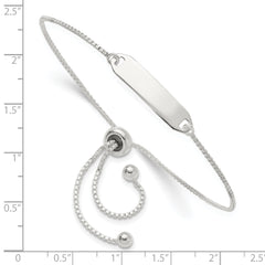 Sterling Silver Polished Bar Adjustable Bracelet