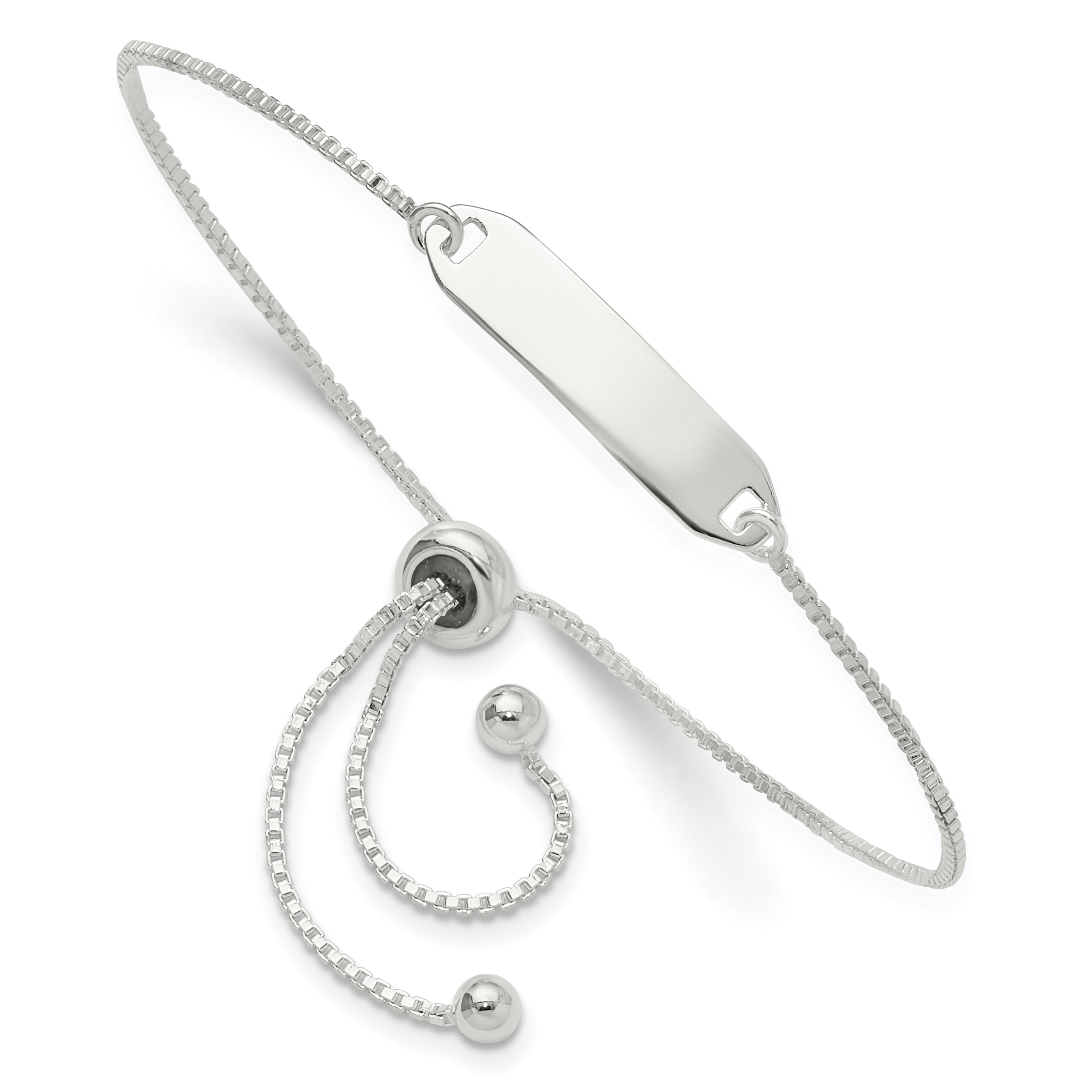 Sterling Silver Polished Bar Adjustable Bracelet Main image