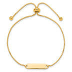 Sterling Silver Gold-tone Polished Bar Adjustable Bracelet
