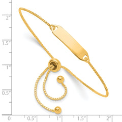 Sterling Silver Gold-tone Polished Bar Adjustable Bracelet