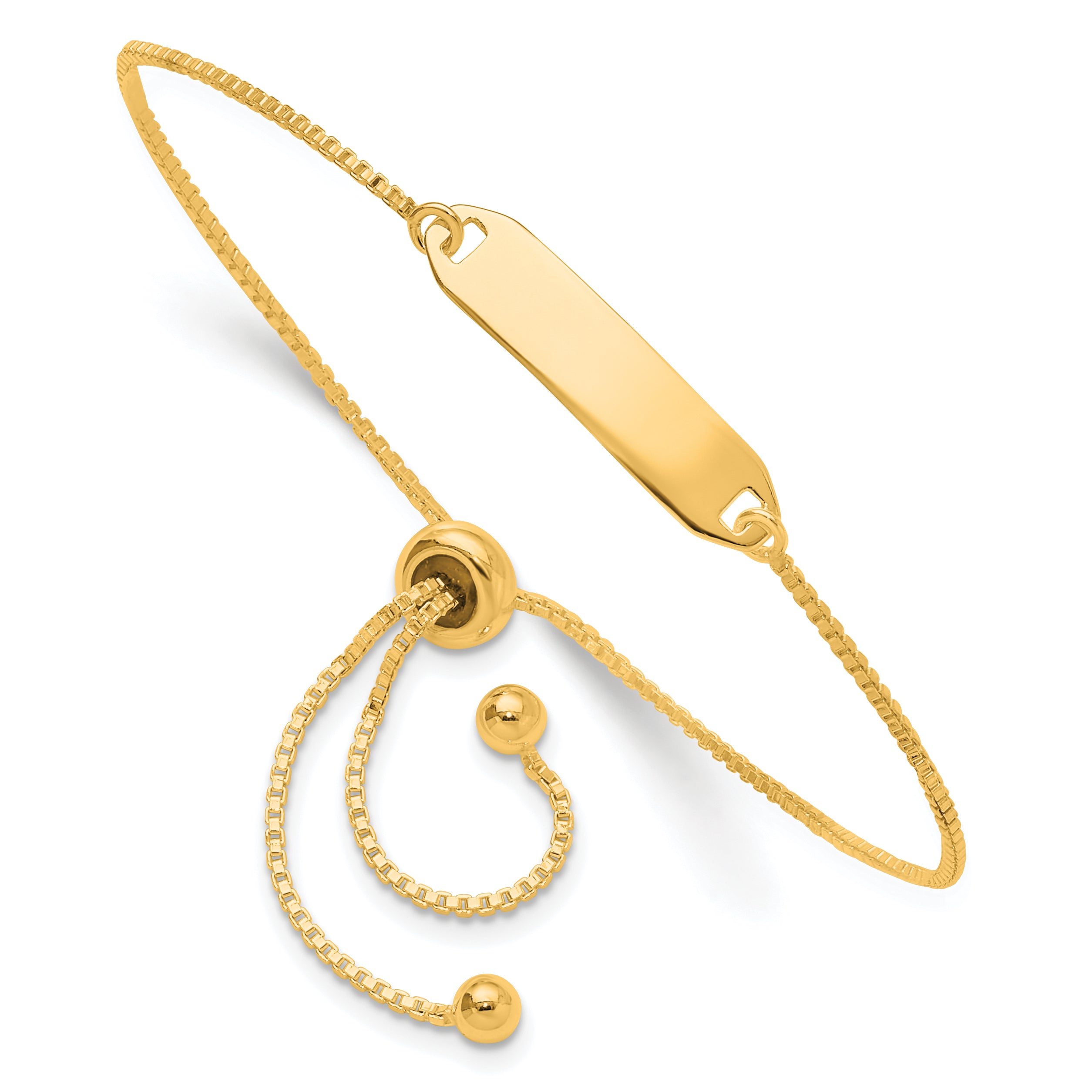 Sterling Silver Gold-tone Polished Bar Adjustable Bracelet Main image