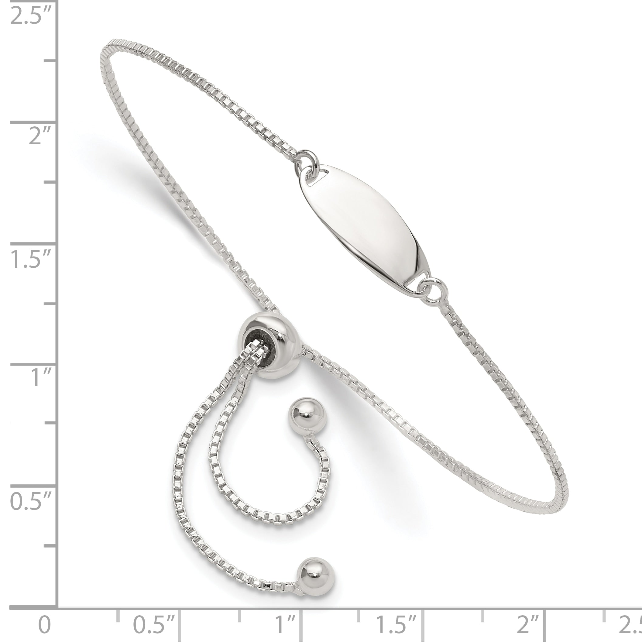 Sterling Silver Polished Bar Adjustable Bracelet Secondary image