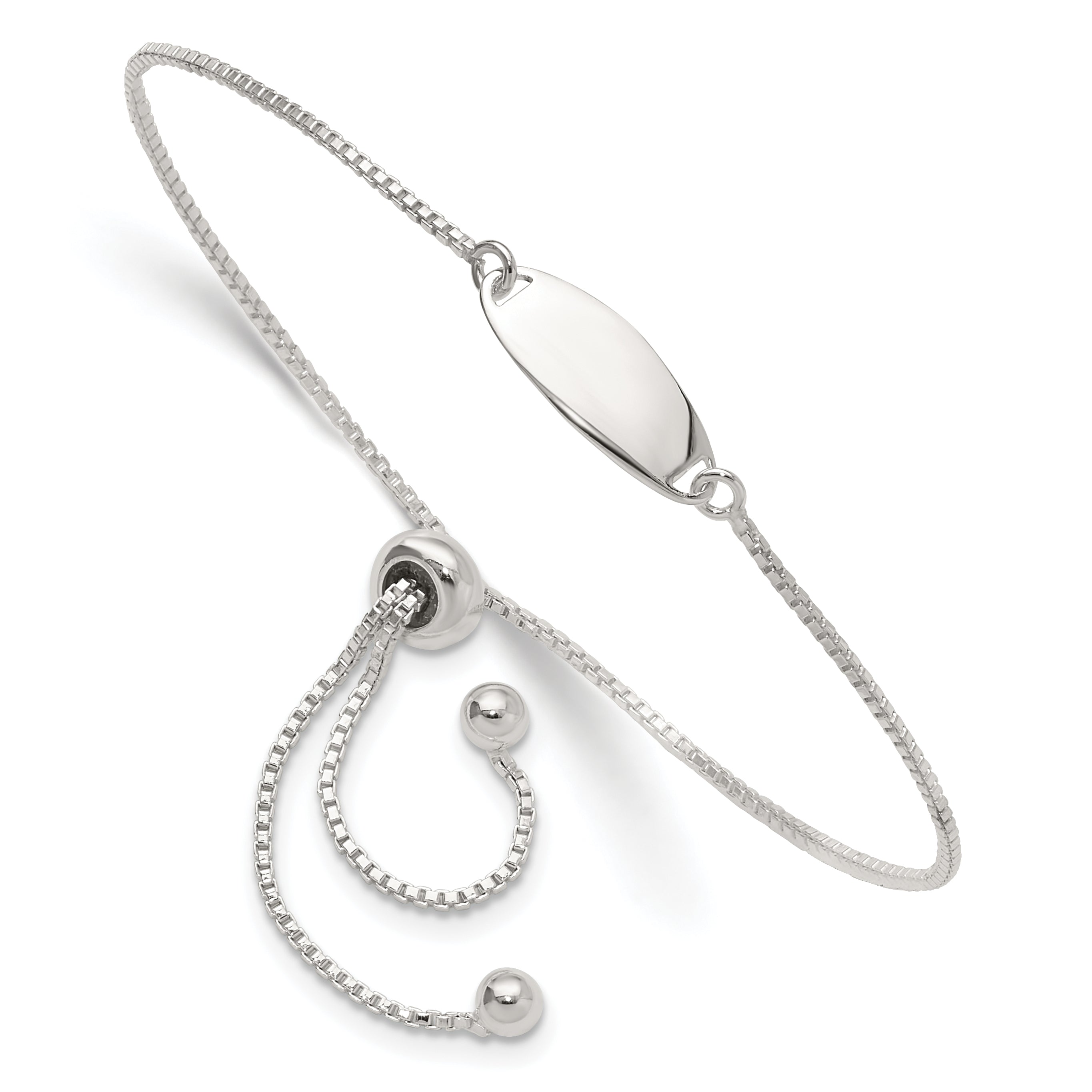Sterling Silver Polished Bar Adjustable Bracelet Main image