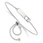 Sterling Silver Polished Bar With  Heart Adjustable Bracelet