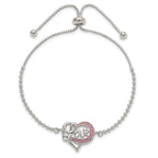 Sterling Silver Glitter Infused Infinity LOVE Adjustable Bracelet
