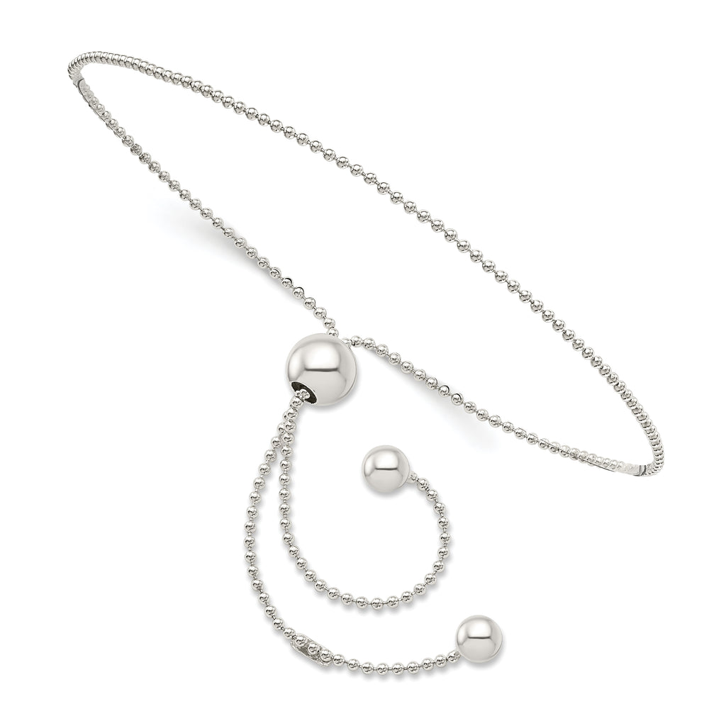 Sterling Silver Beaded Adjustable Bracelet