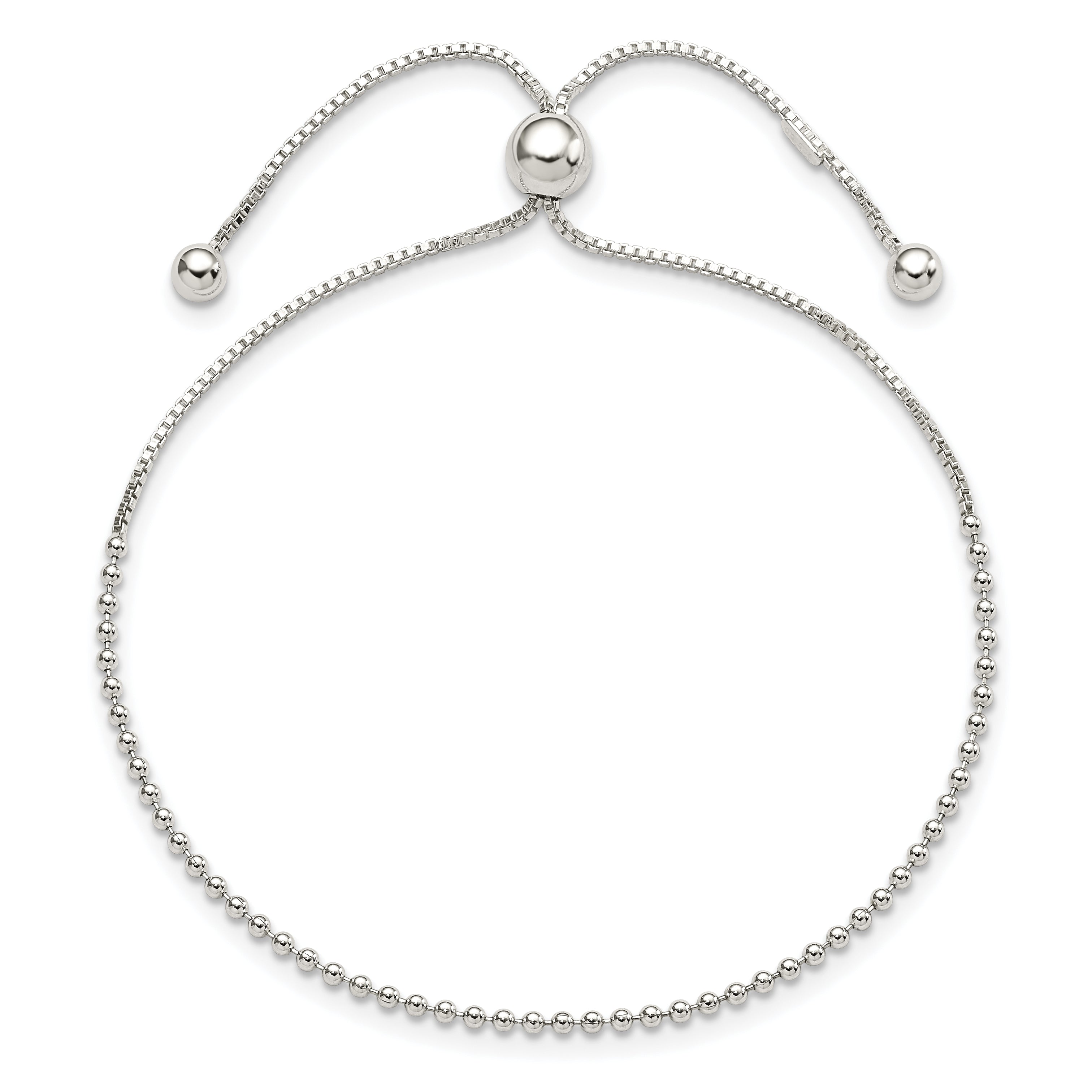 Sterling Silver Beaded Adjustable Bracelet