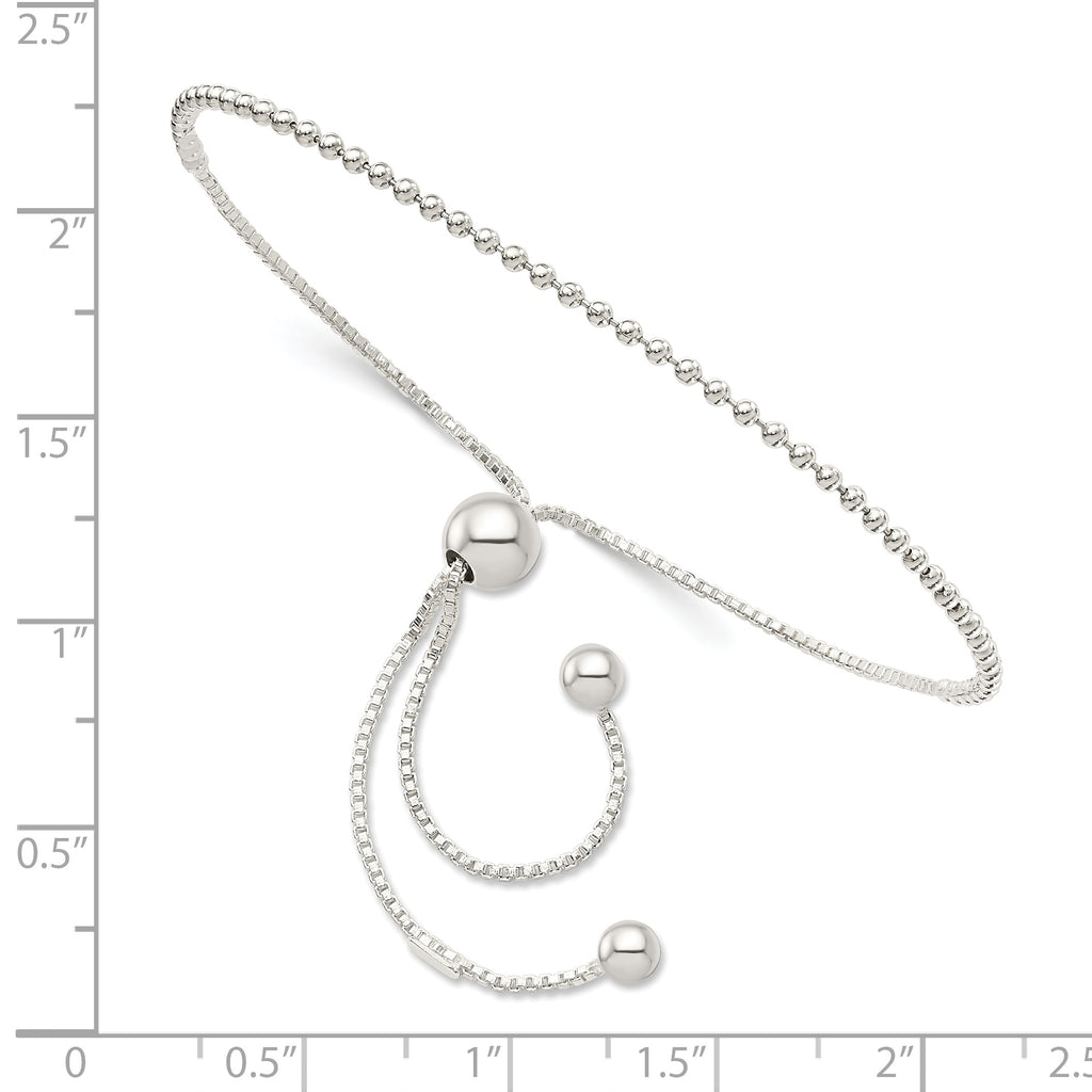 Sterling Silver Beaded Adjustable Bracelet