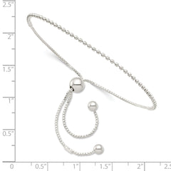 Sterling Silver Beaded Adjustable Bracelet