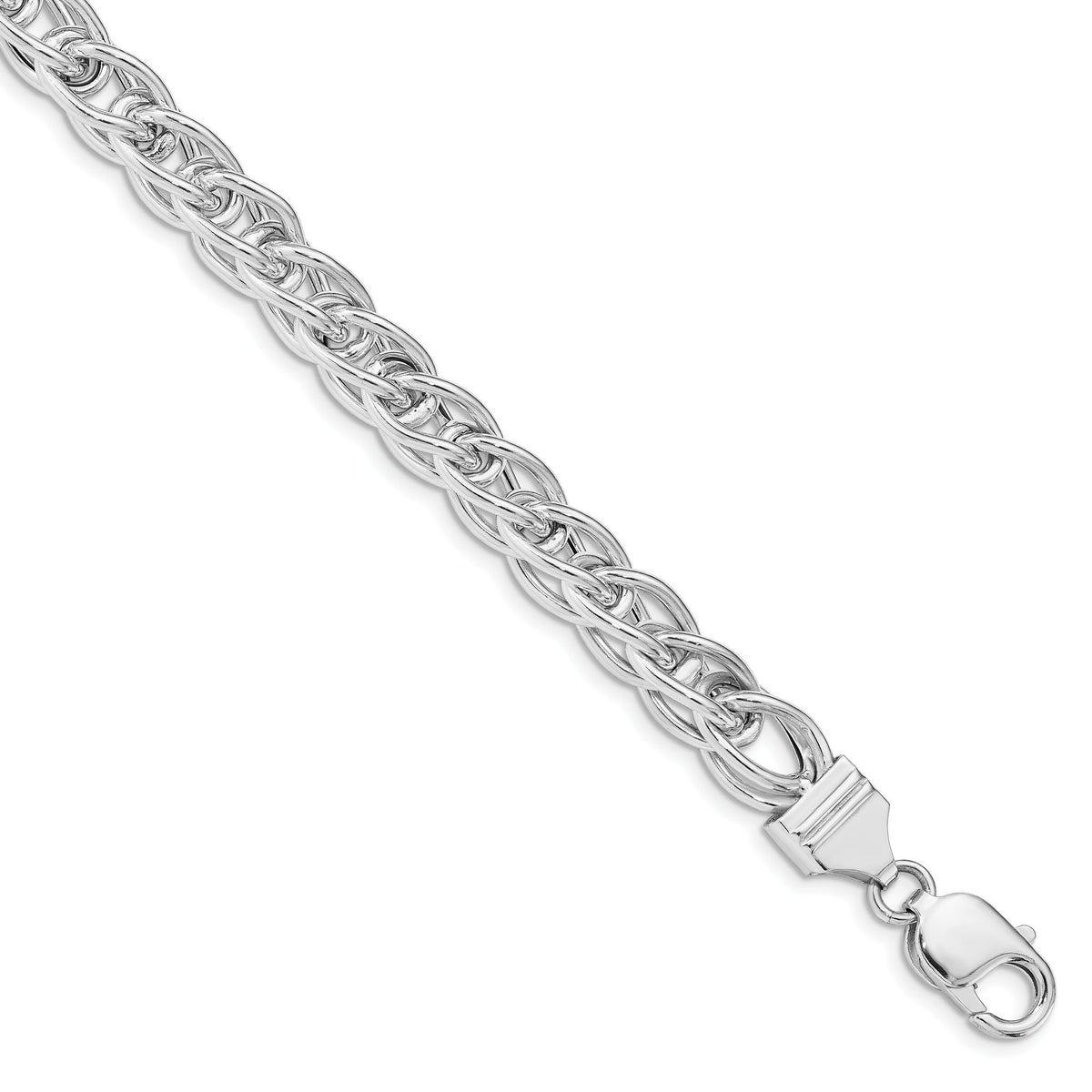 Fancy Link Bracelet in Sterling Silver, 8 Inch - Sophia Jewelers