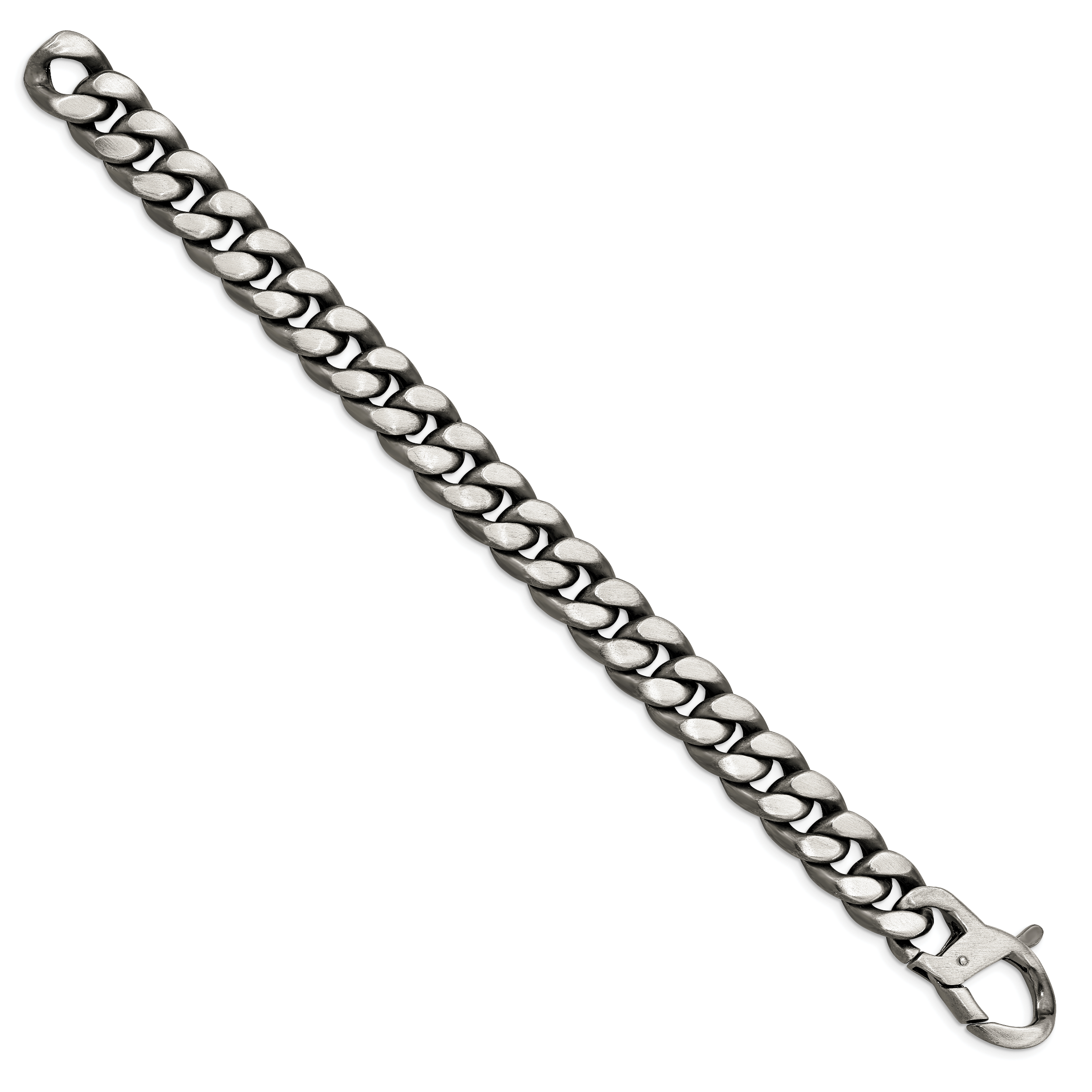Sterling Silver Ruthenium/Antiqued Brushed Curb Link Bracelet Secondary image