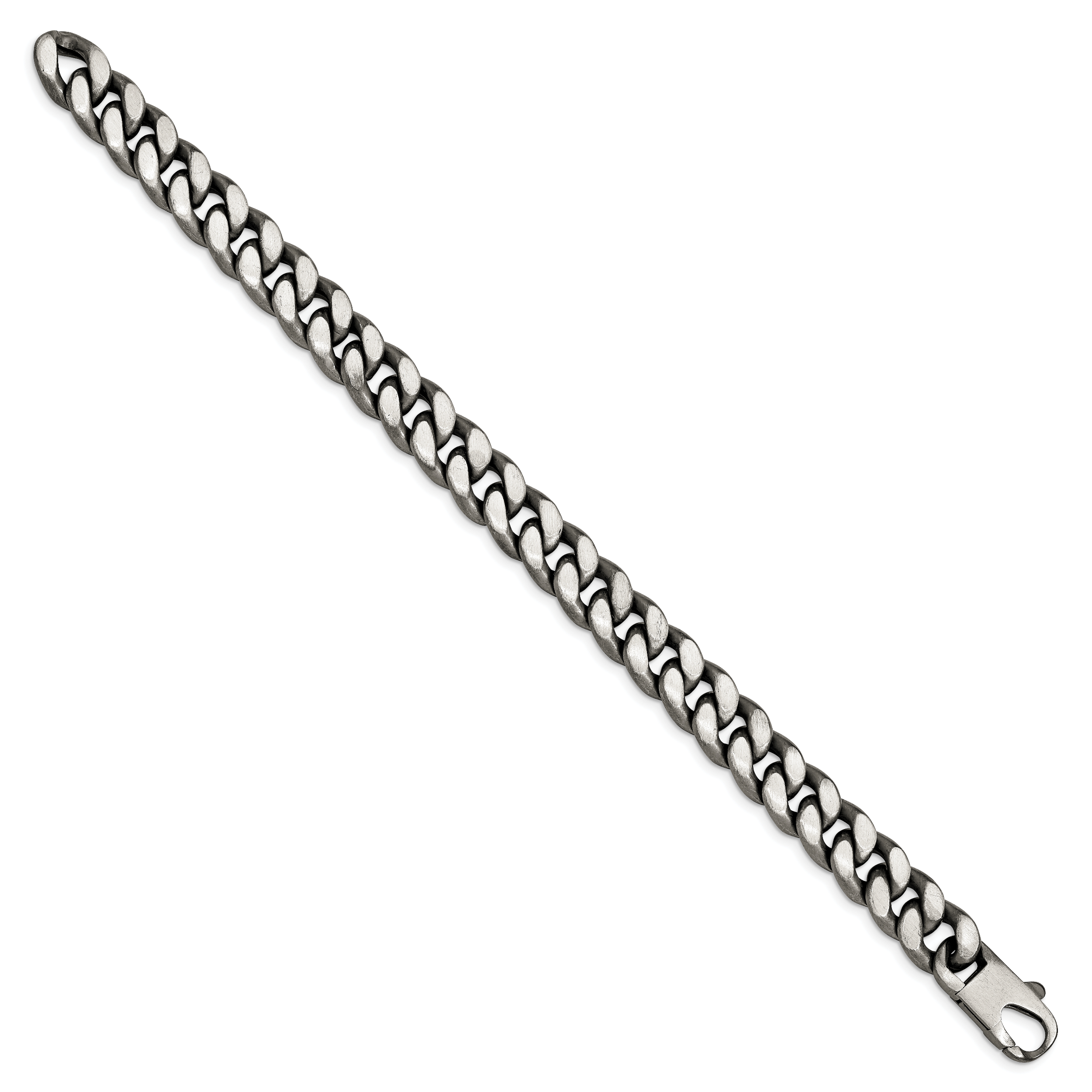 Sterling Silver Ruthenium/Antiqued Brushed Curb Link Bracelet Secondary image