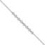 Sterling Silver Rhodium-plated Bezel CZ With .5in ext Bracelet