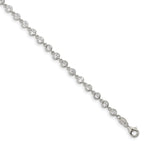 Sterling Silver Rhodium-plated With  1 in ext. CZ Bracelet