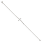 Sterling Silver CZ Cross Bracelet