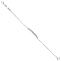 Sterling Silver Rhodium-plated 2-Row Pave CZ With 1in. Ext. Bracelet