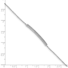 Sterling Silver Rhodium-plated 2-Row Pave CZ With 1in. Ext. Bracelet