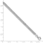 Sterling Silver Rhodium-plated 2 Row CZ With 1 in ext Bracelet