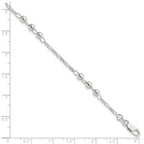 Sterling Silver Diamond Cut Beaded Bracelet