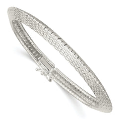 Sterling Silver 5.5mm Textured Knife-edge 7.5in Bracelet