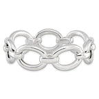 Sterling Silver Polished Semi-solid 21mm Large Oval Link 8.75 inch Bracelet