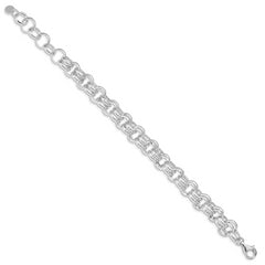 Sterling Silver Polished Double Links Bracelet