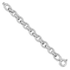 Sterling Silver Rhodium Plated Polished Link Bracelet