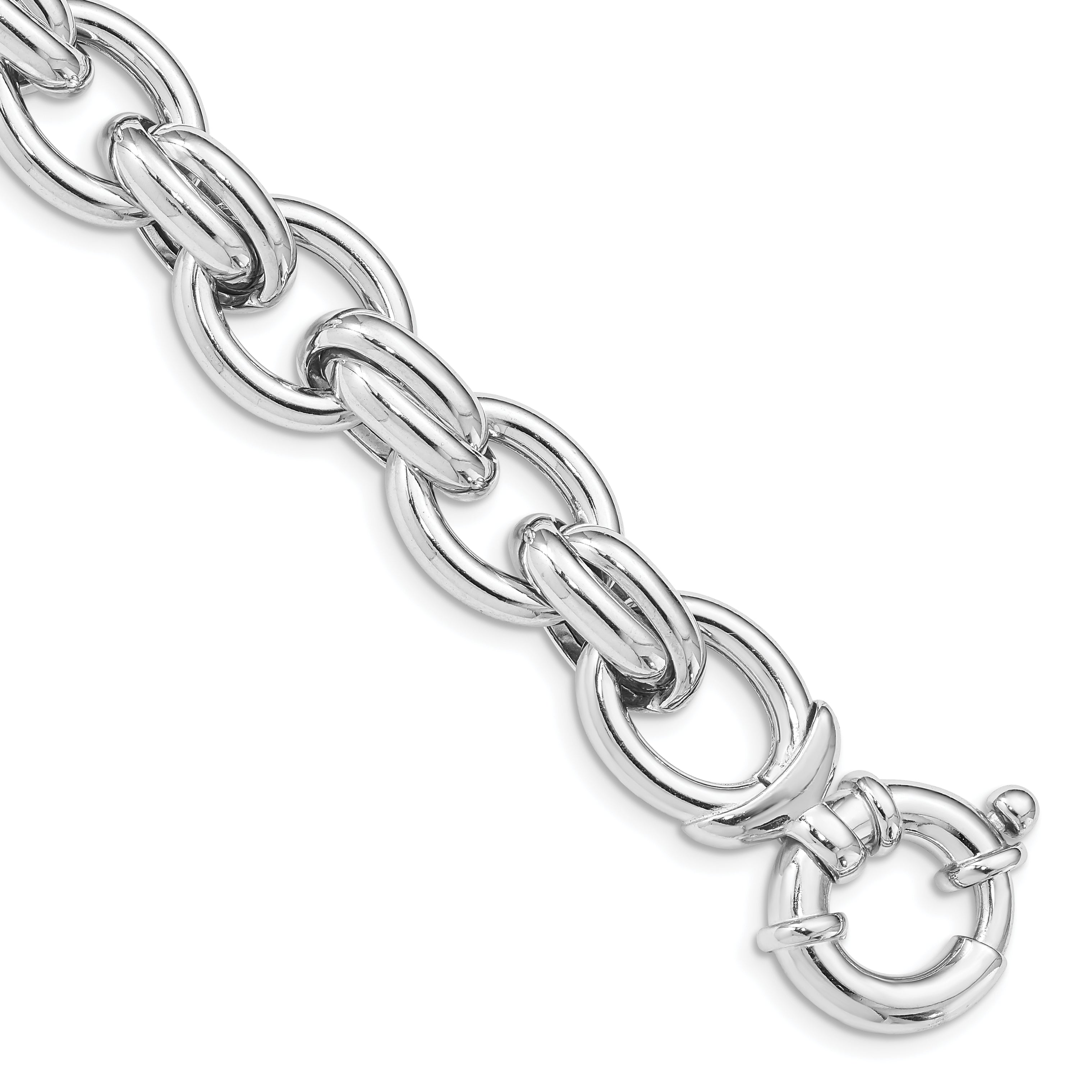 Sterling Silver Rhodium Plated Polished Link Bracelet Main image