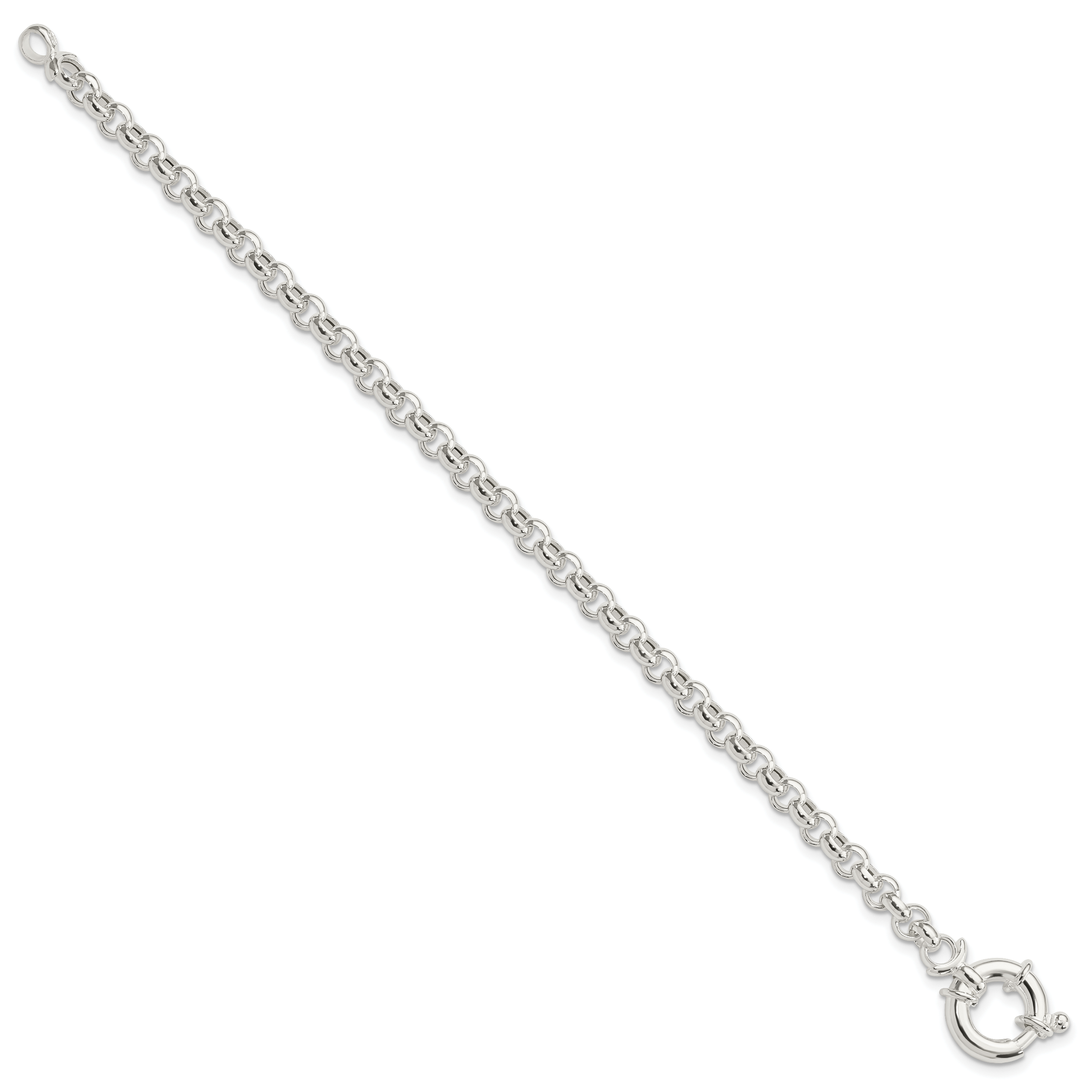 Sterling Silver Polished Rolo Fancy Bracelet Secondary image