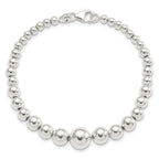 Sterling Silver Polished Graduated Beads Bracelet