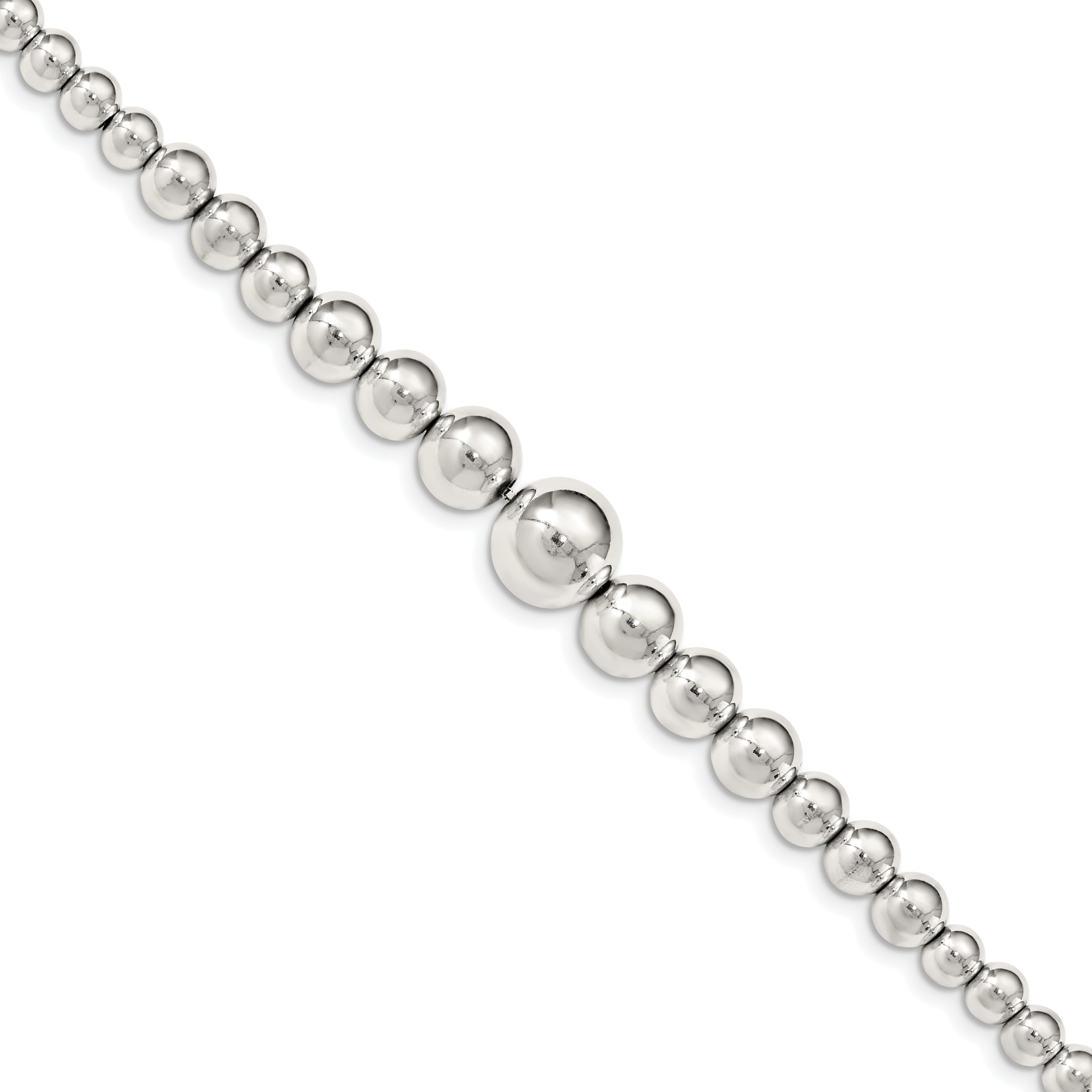 Sterling Silver Polished Graduated Beads Bracelet Main image