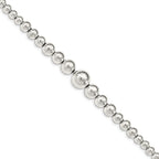 Sterling Silver Polished Graduated Beads Bracelet