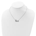 Prizma Sterling Silver Rhodium-plated 16 inch Colorful CZ LOVE Necklace with 2 inch Extender