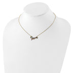 Prizma Sterling Silver Gold-tone 14K Flash Gold-plated 16 inch Colorful CZ LOVE Necklace with 2 inch Extender